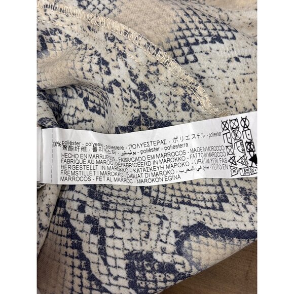 Snake Print Button-Front V-Neck Mini Dress With Puff Sleeves By Zara Basic - Picture 7 of 7